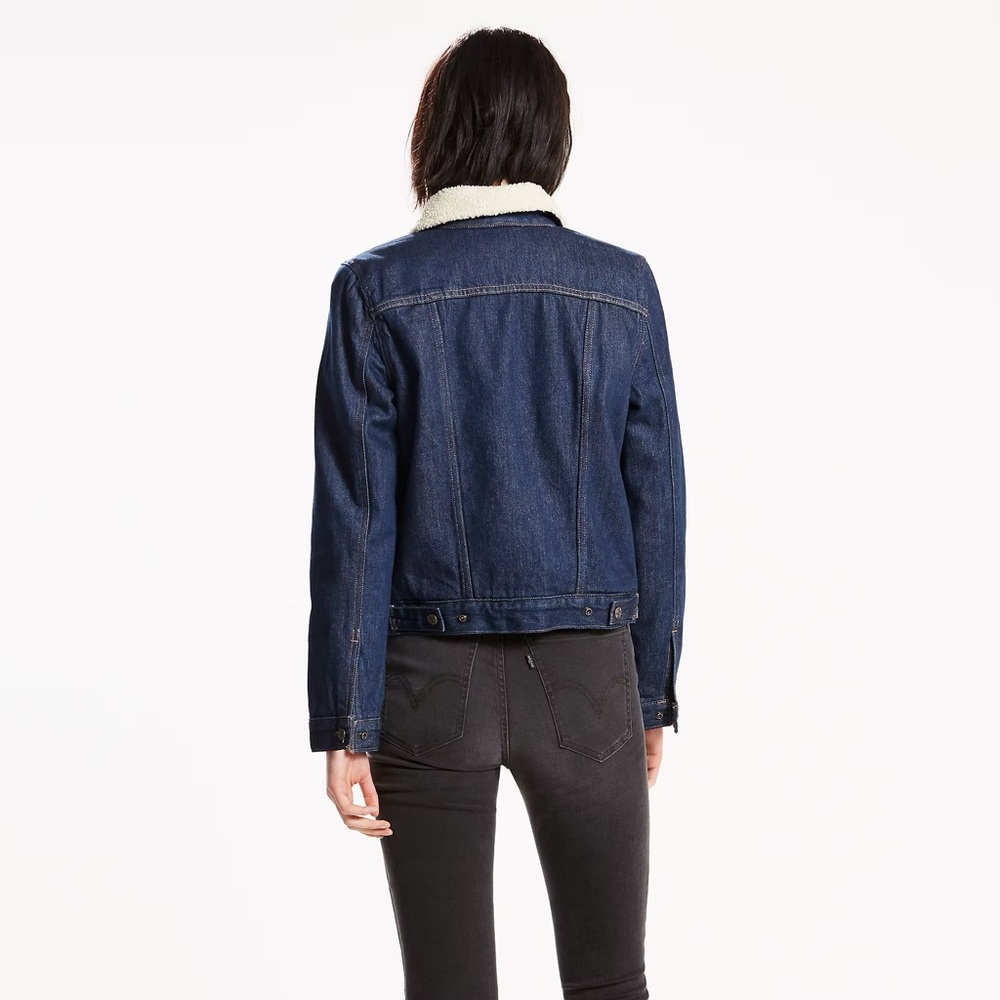 Levi's Women’s Original Sherpa Trucker Jacket Denim Size Medium - Picture 11 of 14